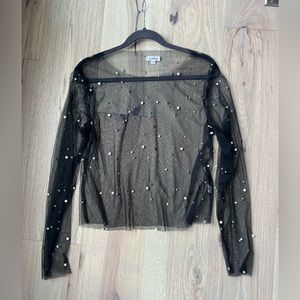 Sheer black studded shirt- Size Large